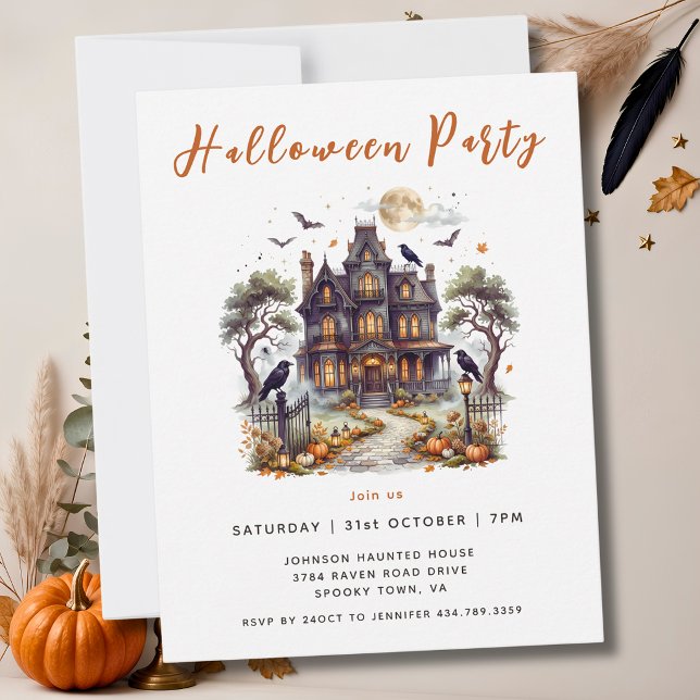 Elegiskt spökslott Halloween Inbjudningar (Skapare uppladdad)