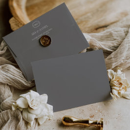 Elegnt Chic Graphite Grått Bröllop Monogram