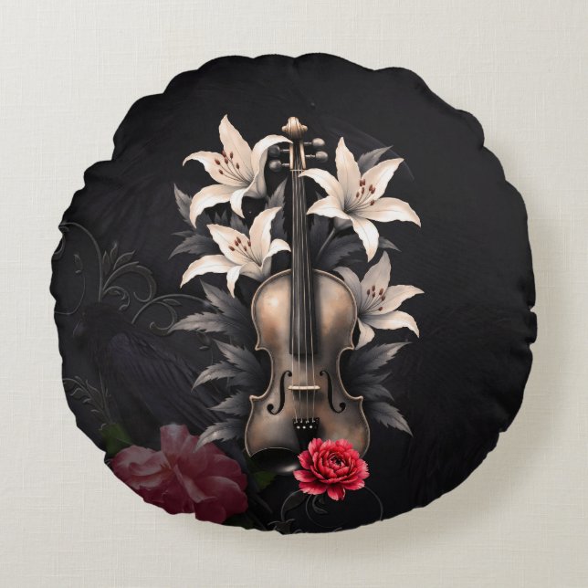 Elegy for a Fallen Song – Romantic Gothic Violin  Rund Kudde (Framsidan)