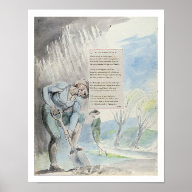 Elegy skriven i ett kyrkogård i ett land, design 1 poster (Framsidan)