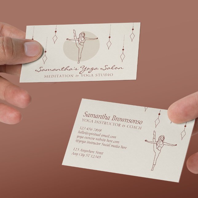 Elektoriskt hemligt geometri Pose Yoga Pilates And Visitkort (Ivory Secret Geometry Pose Yoga Pilates Spiritual Business Card
)