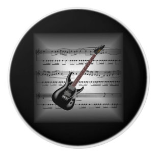 Elektr. notblad för gitarr ~3-D kudder ~Gray/Blac Knopp