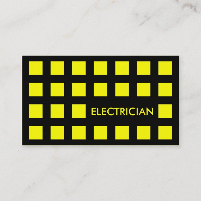 ELEKTRICIAN (modets kvadrater) Visitkort (Framsida)