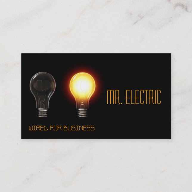 Elektricitet, elektricitet, elektricitet, Affärsko Visitkort (Framsida)