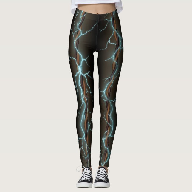 Elektricitet Energy Industrial Grunge Stil Leggings (Framsida)