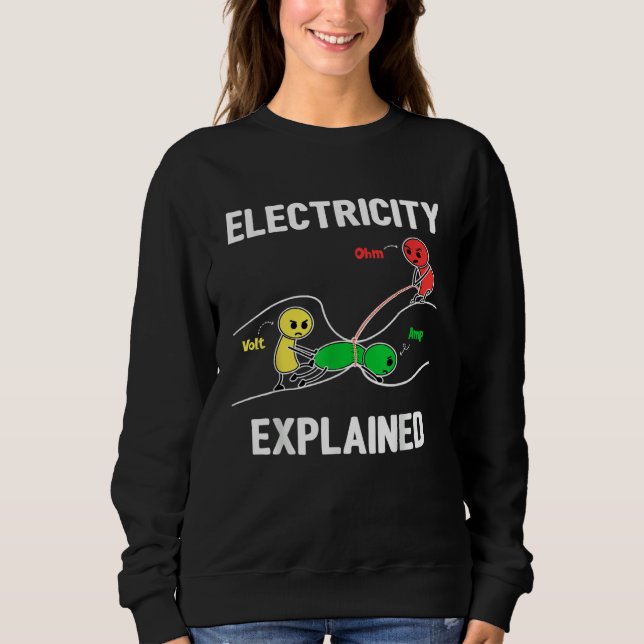 Elektricitet Förklarad Ohm Volt Ampere  Elektriker T Shirt (Framsida)