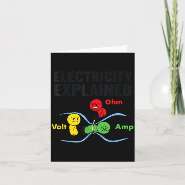 Elektricitet förklaras roligt geekfysik humor Sc Kort (Framsida)
