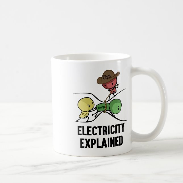 Elektricitet förklarat Fysik Nörd Present I Lärare Kaffemugg (Höger)