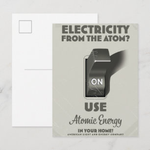 Elektricitet från atomen  inbjudan vykort