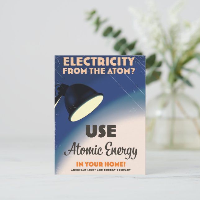Elektricitet från atomen? vykort (Stående Fram)
