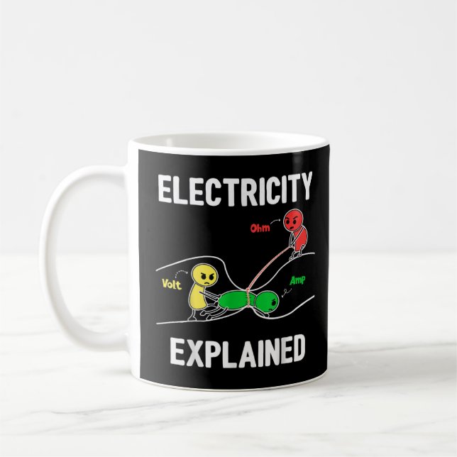 Elektricitet, projicerad Ohm Volt Ampere Electrici Kaffemugg (Vänster)