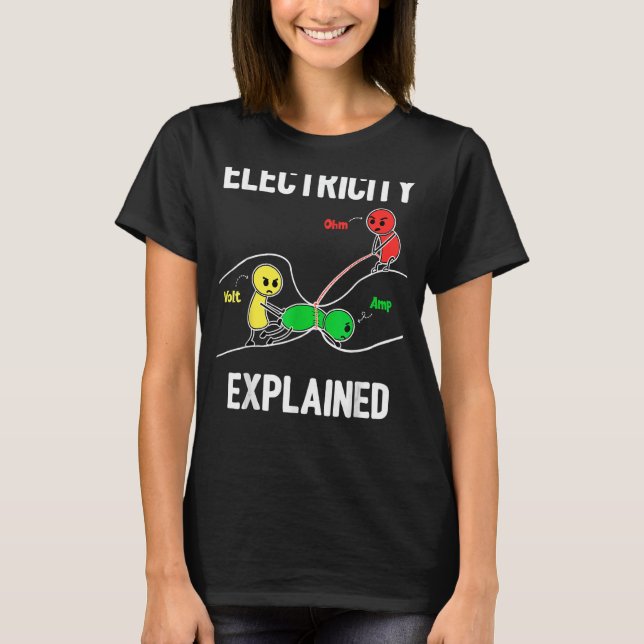 Elektricitet, projicerad Ohm Volt Ampere Electrici T Shirt (Framsida)