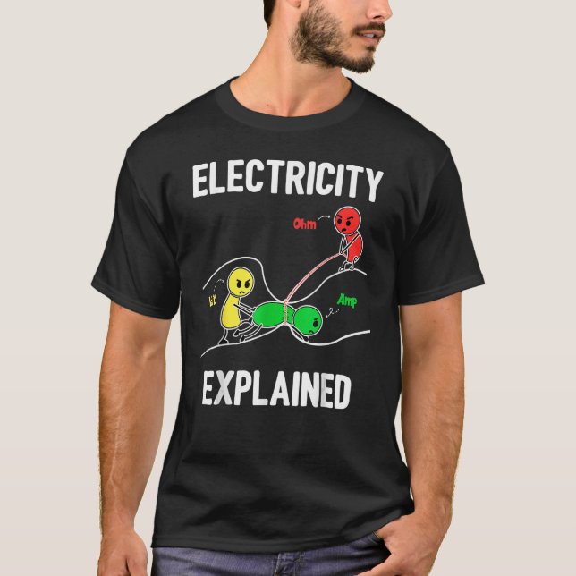 Elektricitet, projicerad Ohm Volt Ampere Electrici T Shirt (Framsida)