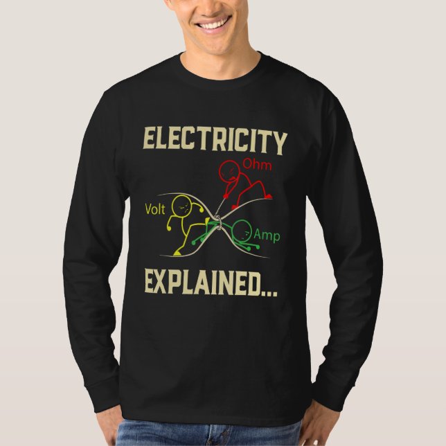 Elektricitetsutforskad fysik Nerd Funny T Shirt (Framsida)
