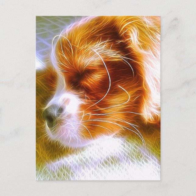 Elektrifierande valpkung Charles Spaniel vykort (Framsida)