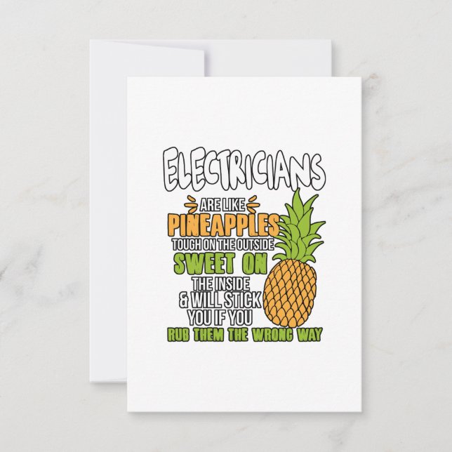 Elektriker är som ananas. kort (Framsida)