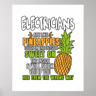 Elektriker är som ananas. poster