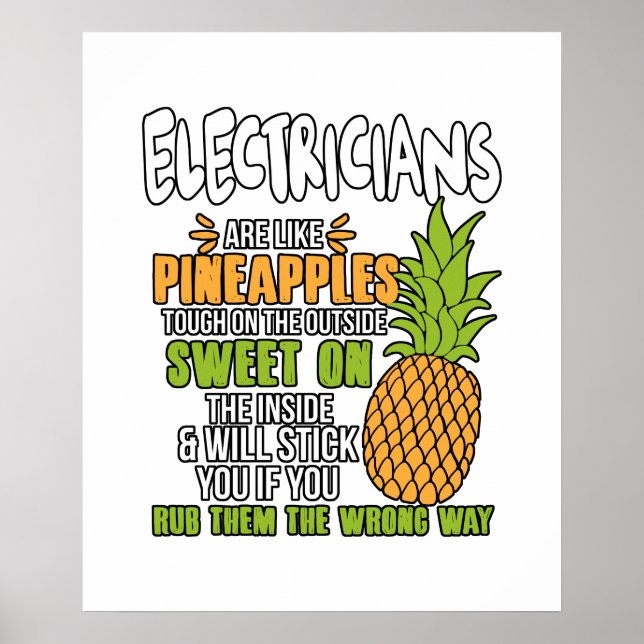 Elektriker är som ananas. poster (Framsidan)