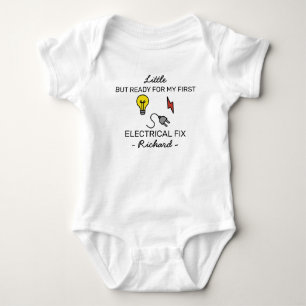 Elektriker Bebis Annonsering Första Elektriska Fix T Shirt