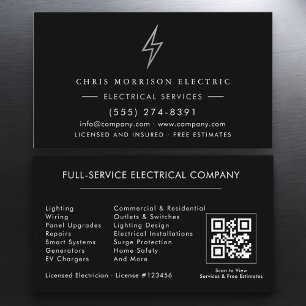 Elektriker – Black Silver Electrical Service Visitkort