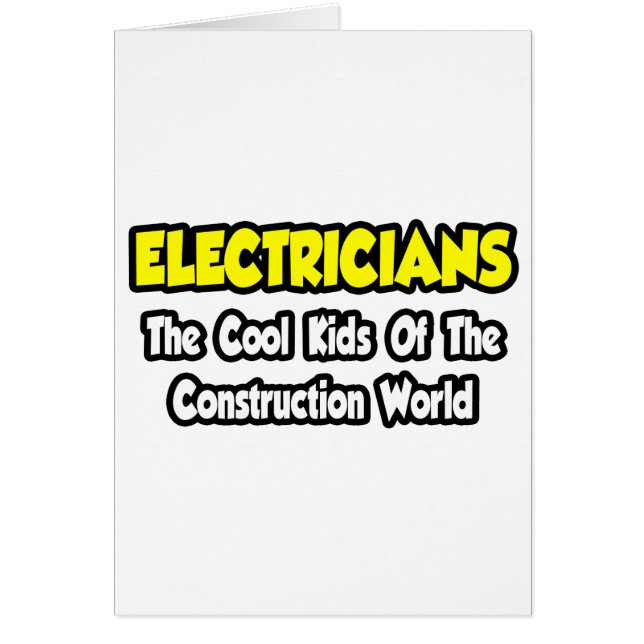 Elektriker.. Coola Kids of Construction World Hälsningskort (Framsidan)