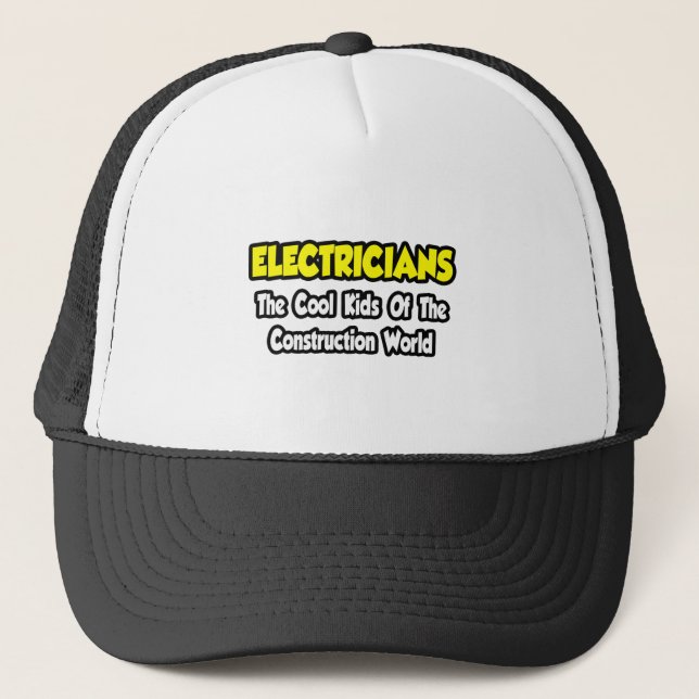 Elektriker.. Coola Kids of Construction World Truckerkeps (Framsida)
