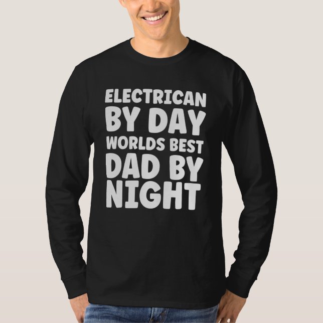 Elektriker efter dagstidning, bästa Pappa efter na T Shirt (Framsida)