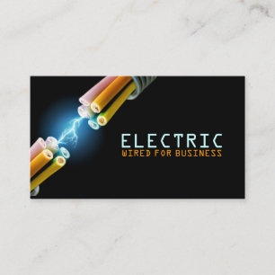 Elektriker Elektricitet Ljus Chock Tråd Visitkort