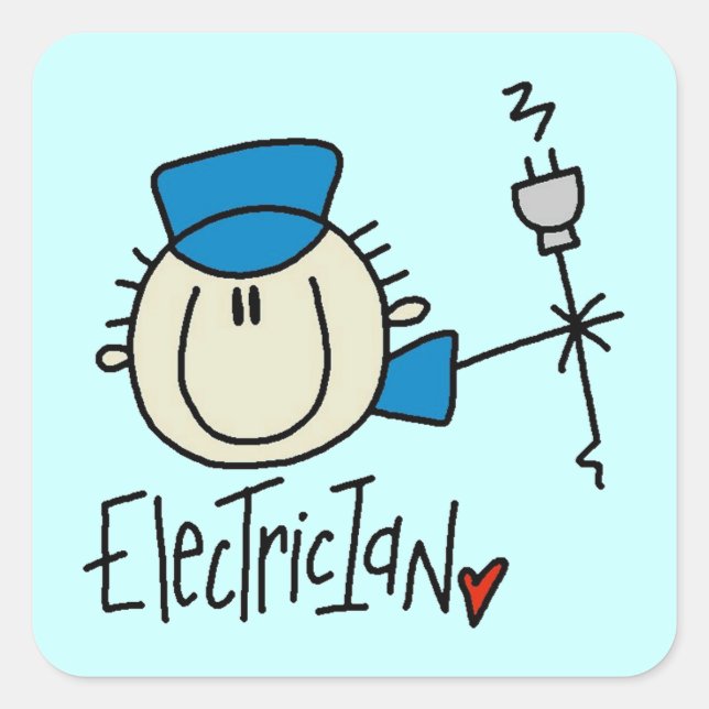 Elektriker Fyrkantigt Klistermärke (Framsida)