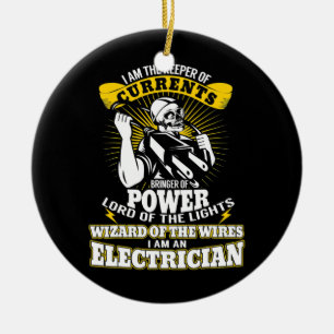 Elektriker jag är innehavare av valuta julgransprydnad keramik