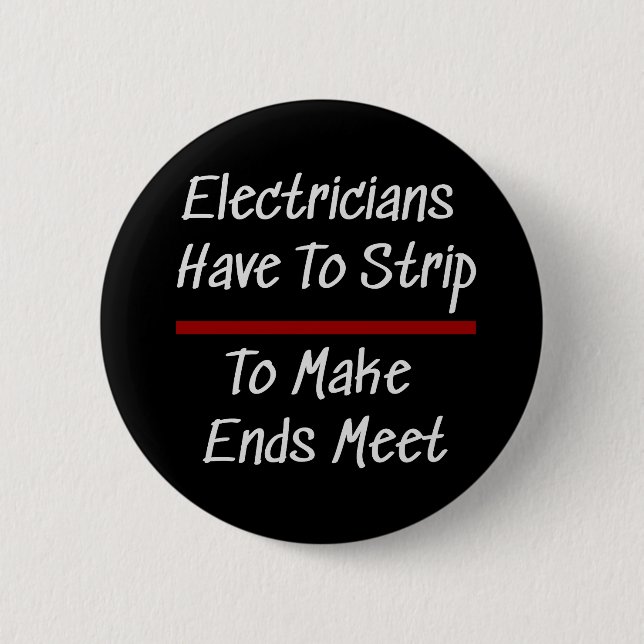 Elektriker Joke Funny Novelty Humor Electrical Knapp (Framsida)