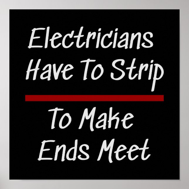 Elektriker Joke Funny Novelty Humor Electrical Poster (Framsidan)