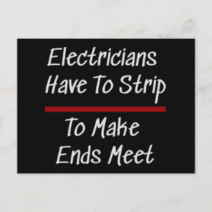 Elektriker Joke Funny Novelty Humor Electrical Vykort