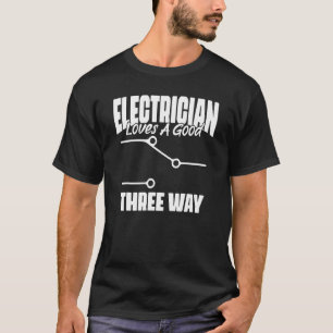 Elektriker Kärlek Bra Trevägs Gnistrande Ledningar T Shirt