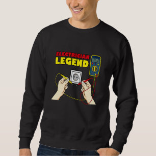 Elektriker Legend Ironic Quote Elektronisk Arbetar Lång Ärmad Tröja