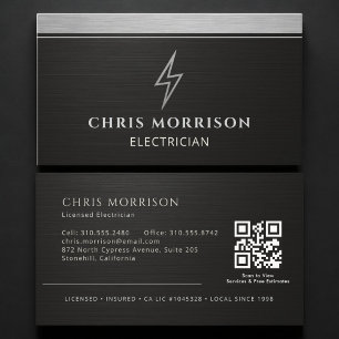 Elektriker Metallisk QR-kod Visitkort