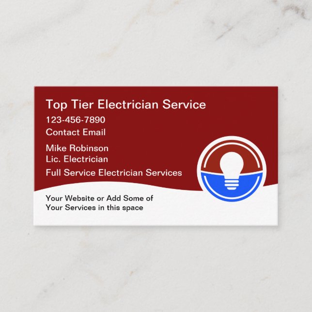 Elektriker Modern Elservice Visitkort (Framsida)