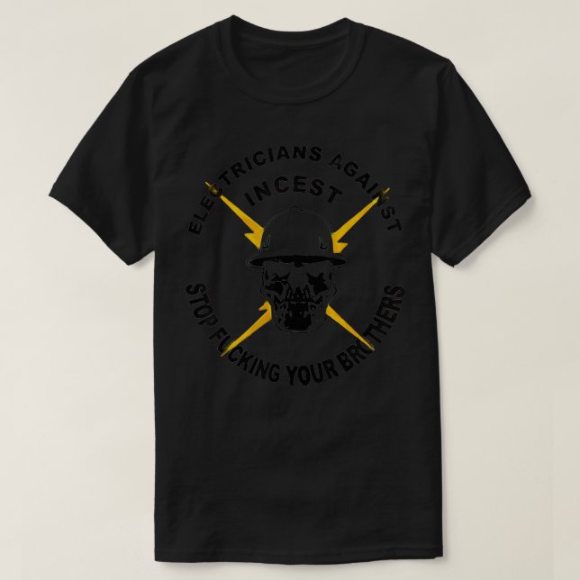 Elektriker mot ränteintäkter stoppar dina bröder t shirt (Design framsida)