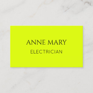 Elektriker Neon Gul El Modern Klassisk Visitkort