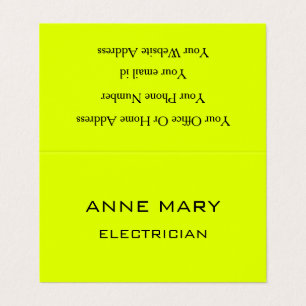 Elektriker Neon Gul El Modern Trendig Visitkort