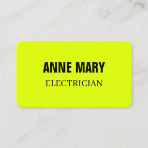 Elektriker Neon Gul Fluorescerande Elektricitet Visitkort