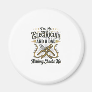 Elektriker Pappa Inget Chockerar Mig Vintage T-Shi Magnet