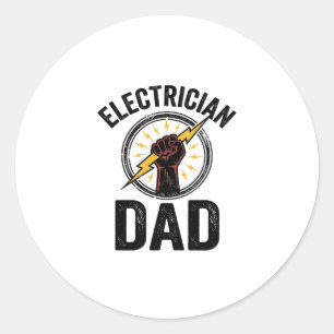Elektriker Pappa Vintage Gravyr Vektor Tröja Des Runt Klistermärke