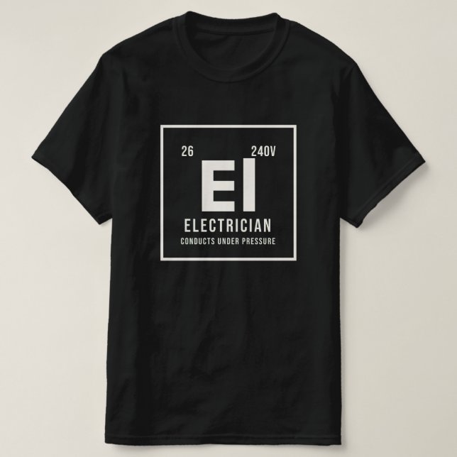 Elektriker Periodiska Systemet Element Present T Shirt (Design framsida)