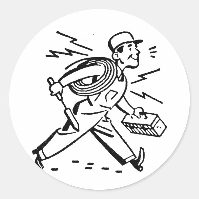 Elektriker Runt Klistermärke (Framsida)