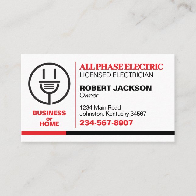 Elektriker Service Visitkort (Framsida)