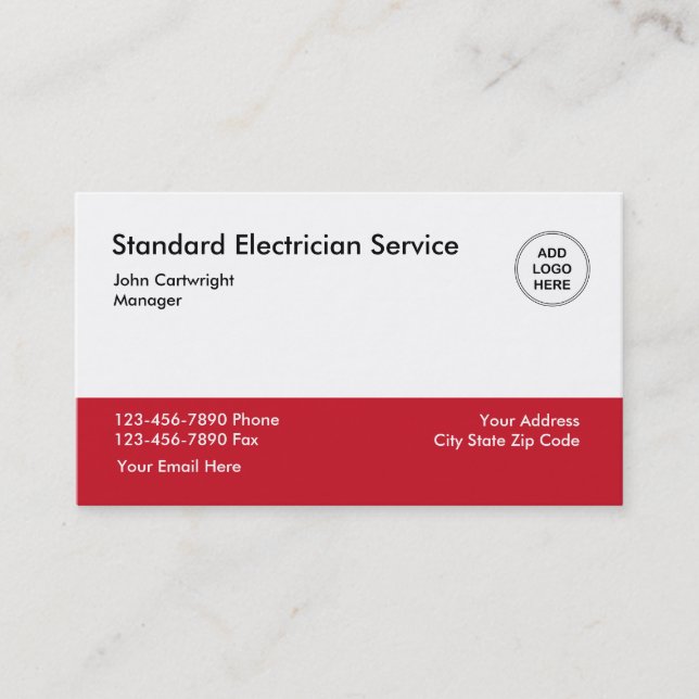 Elektriker Service Visitkort (Framsida)