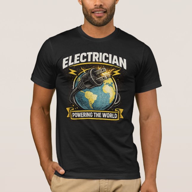 Elektriker som driver världen T-shirt (Framsida)