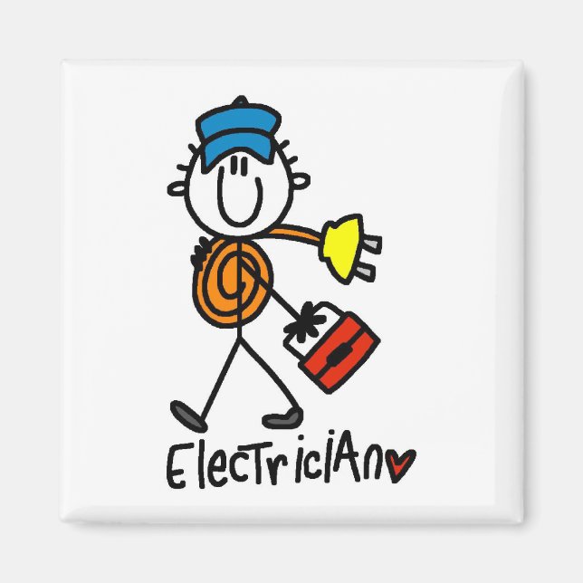 Elektriker Stavfigur Magnet (Framsidan)