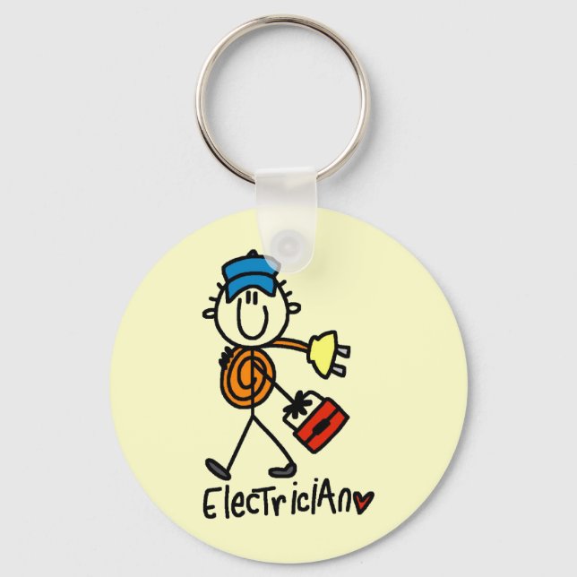 Elektriker Stavfigur Nyckelring (Framsida)